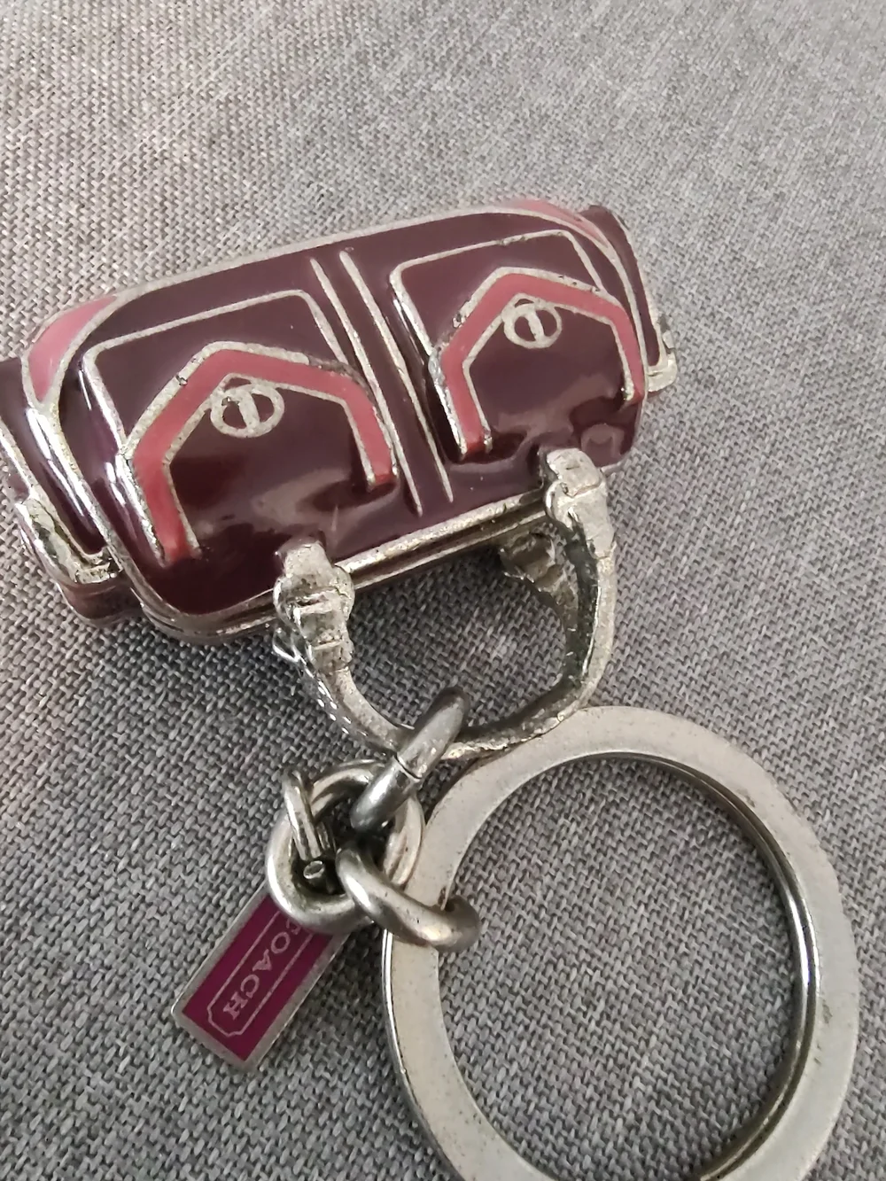Coach vintage enamel handbag keychain charm EUC